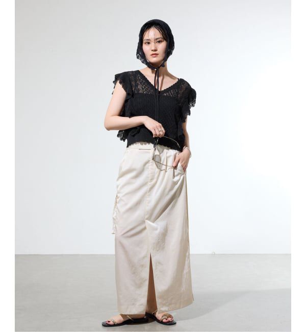 IENA「《予約/一部店舗限定》クロシェニット Vネックレイヤードベスト」|ベスト・ジレ|