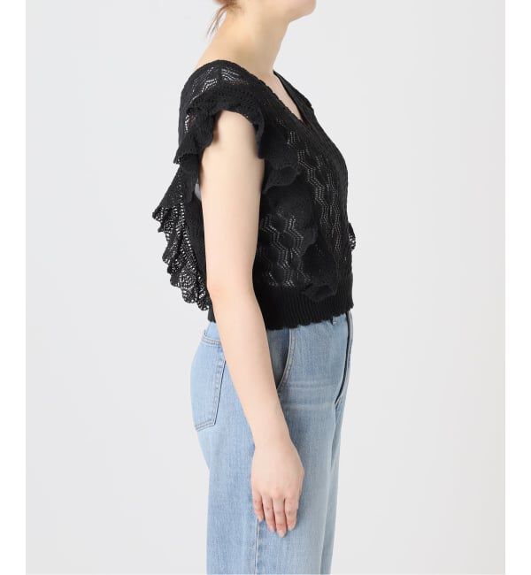 IENA「《予約/一部店舗限定》クロシェニット Vネックレイヤードベスト」|ベスト・ジレ|