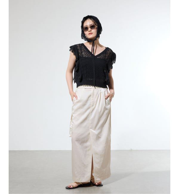 IENA「《予約/一部店舗限定》クロシェニット Vネックレイヤードベスト」|ベスト・ジレ|