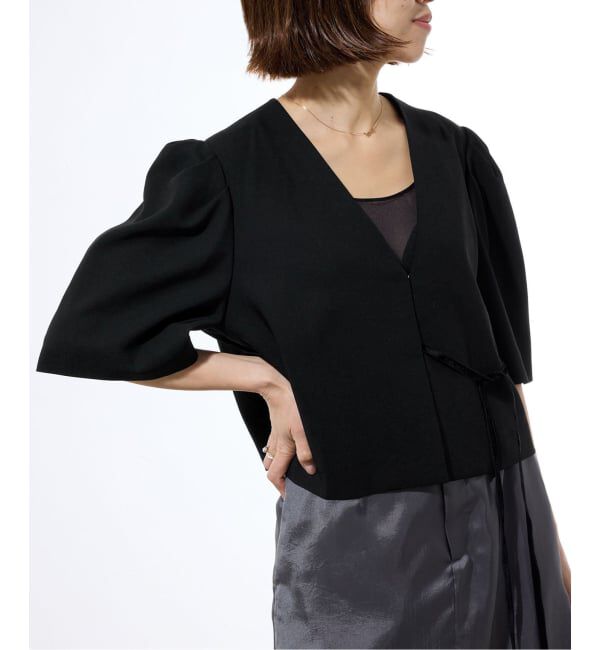 IENA「《セットアップ対応/一部店舗限定》カルゼショート丈パフジャケット」|その他|