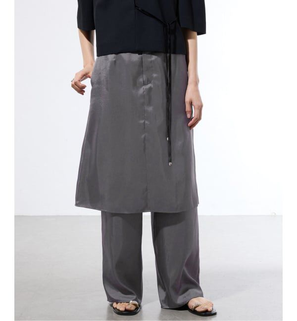 IENA「《一部店舗限定》レイヤードスカートパンツセット」|その他|グレー