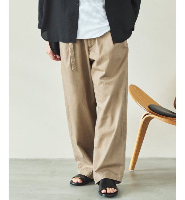 EDIFICE「フェード  ベルテッド トラウザー」|デニム|ベージュ A