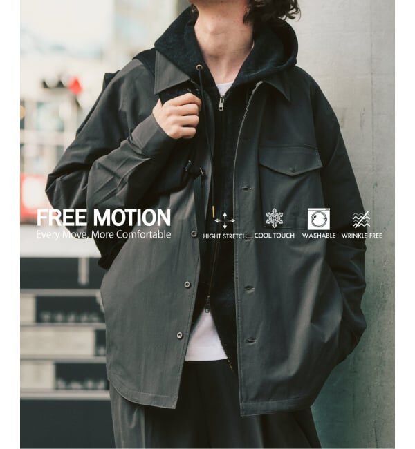 417 EDIFICE「【FREE MOTION】 コーチシャツ」|シャツ・ブラウス|ブラック A