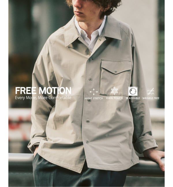 417 EDIFICE「【FREE MOTION】 コーチシャツ」|シャツ・ブラウス|ベージュ