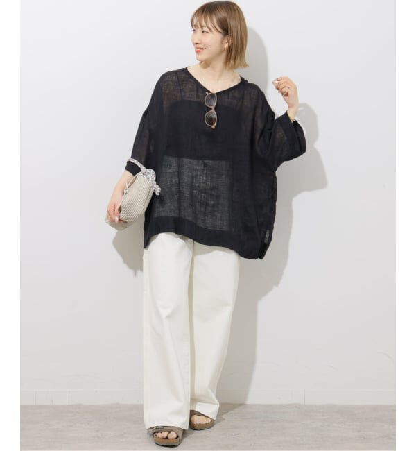 JOURNAL STANDARD relume「《予約》リネンガーゼハーフスリーブビッグプルオーバー」|シャツ・ブラウス|