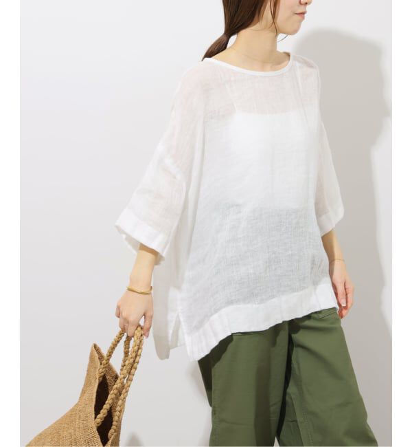 JOURNAL STANDARD relume「《予約》リネンガーゼハーフスリーブビッグプルオーバー」|シャツ・ブラウス|ホワイト