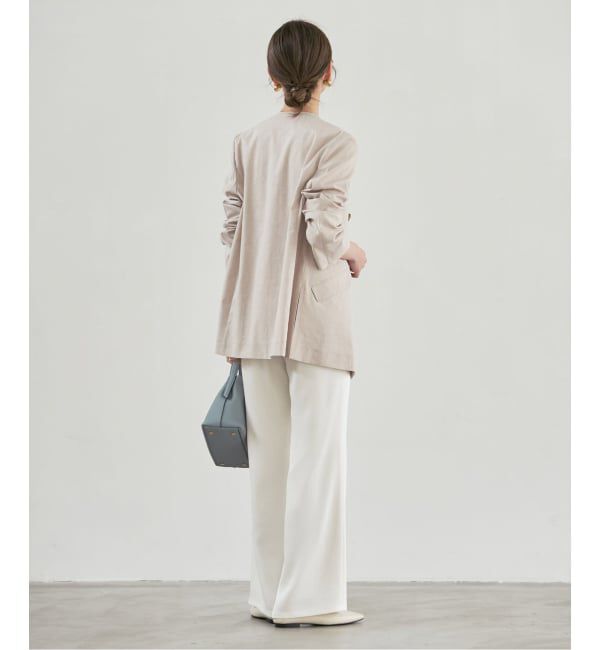 NOBLE「《新色》ルナサテンナローフレアタックパンツ」|スラックス|