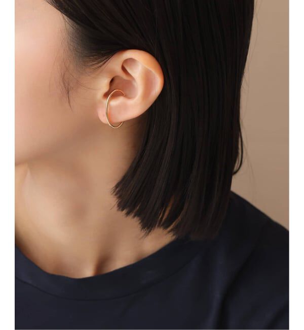Lilas by Spick&Span「3cmサークルパイプイヤーカフ K10（片耳）」|イヤーカフ|