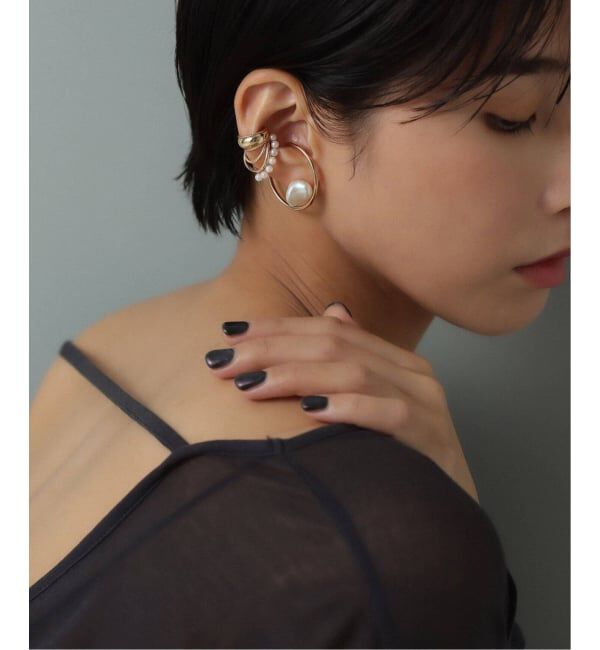 Lilas by Spick&Span「3cmサークルパイプイヤーカフ K10（片耳）」|イヤーカフ|