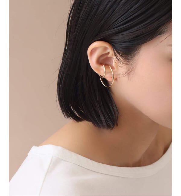 Lilas by Spick&Span「3cmサークルパイプイヤーカフ K10（片耳）」|イヤーカフ|