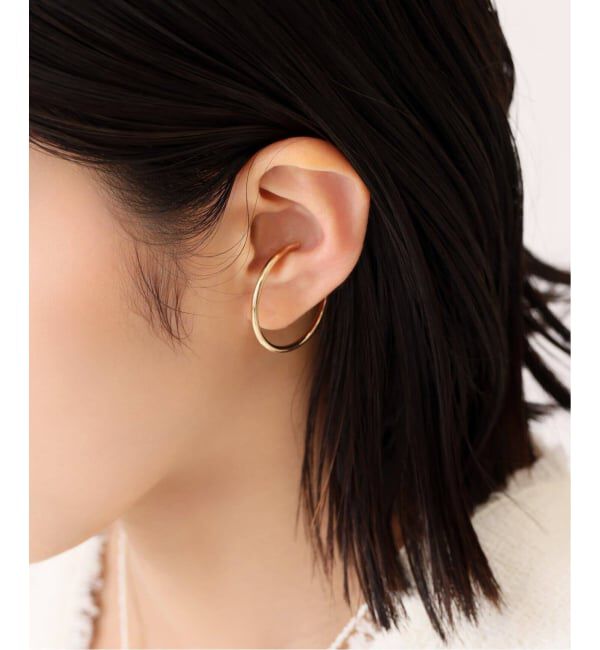 Lilas by Spick&Span「3cmサークルパイプイヤーカフ K10（片耳）」|イヤーカフ|