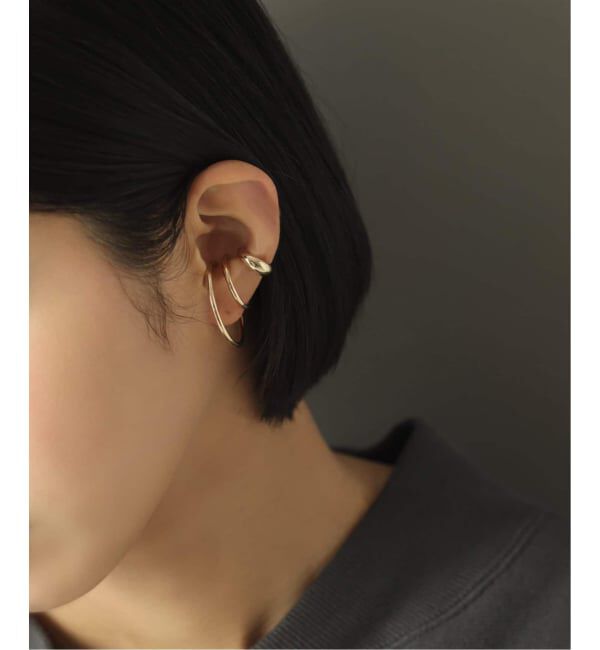 Lilas by Spick&Span「3cmサークルパイプイヤーカフ K10（片耳）」|イヤーカフ|