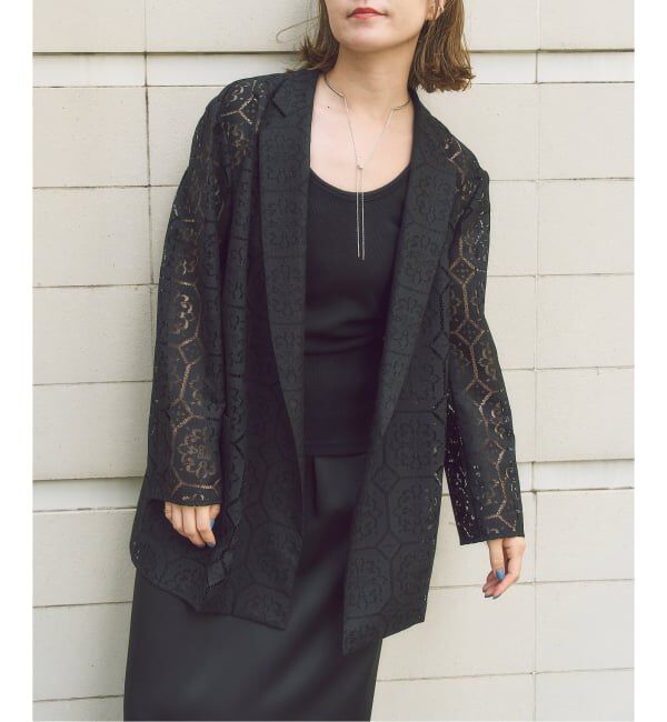 HARDY NOIR「《予約》スクエアパターンレースジャケット」|その他|ブラック