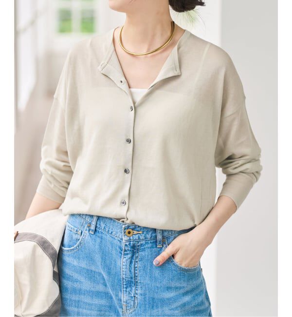 Spick and Span「《予約》ウォッシャブルシアークルーカーディガン」|カーディガン|