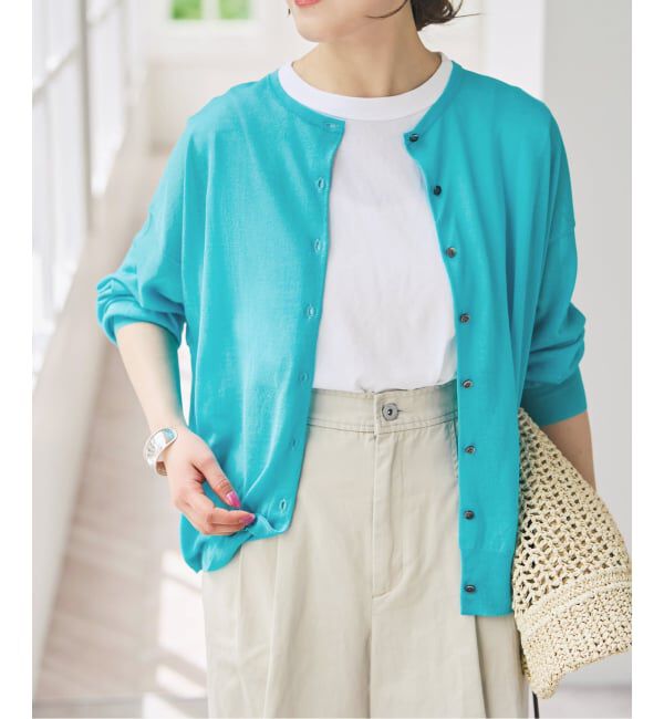 Spick and Span「《予約》ウォッシャブルシアークルーカーディガン」|カーディガン|
