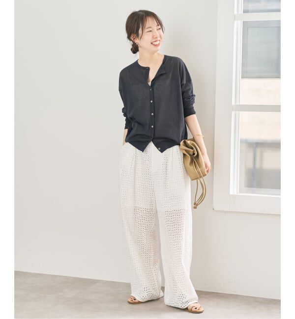 Spick and Span「《予約》ウォッシャブルシアークルーカーディガン」|カーディガン|