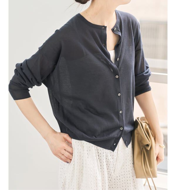 Spick and Span「《予約》ウォッシャブルシアークルーカーディガン」|カーディガン|