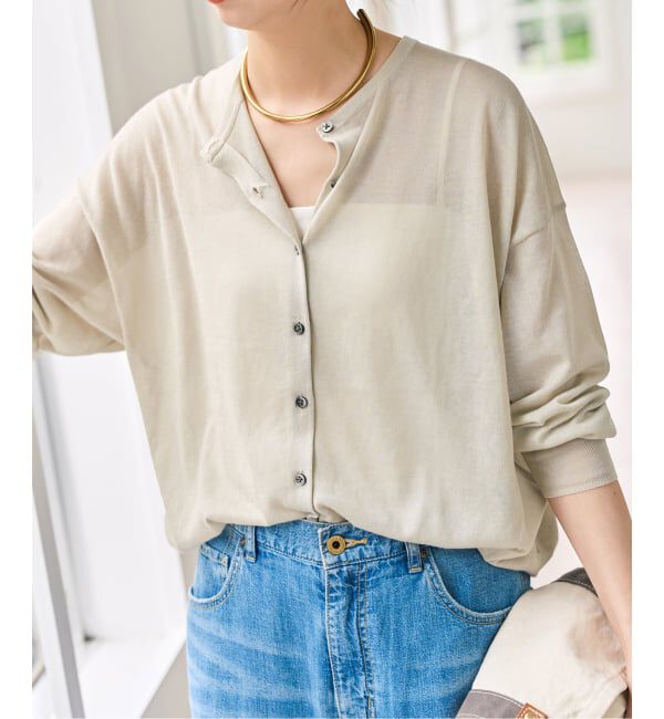 Spick and Span「《予約》ウォッシャブルシアークルーカーディガン」|カーディガン|