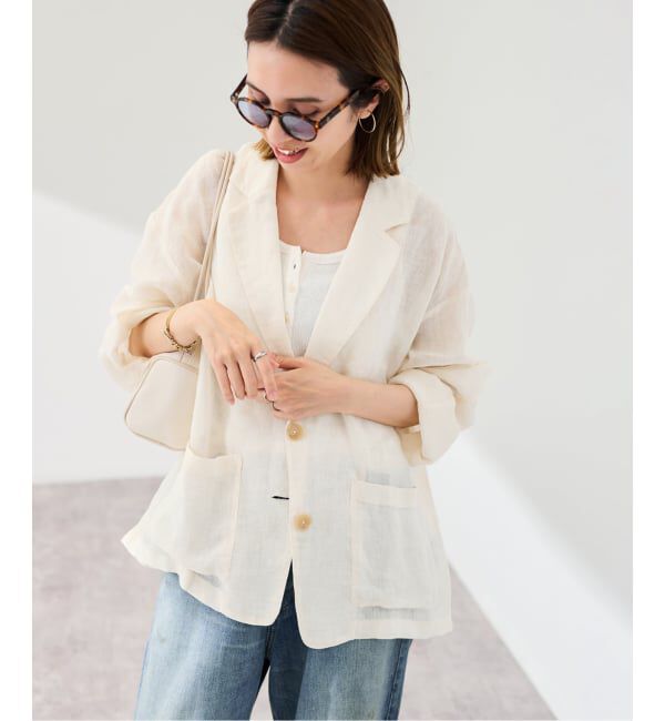 FRAMeWORK「≪追加≫LINENメッシュジャケット 2」|テーラードジャケット|