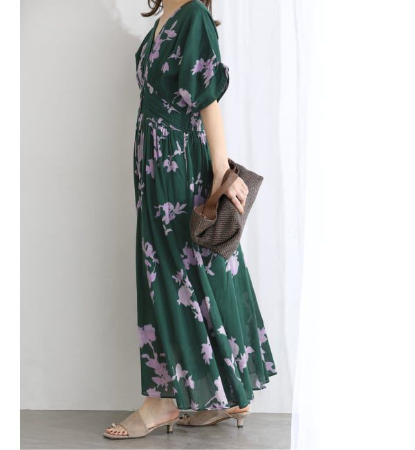  「《予約》【洗える】ne Quittez pas/ヌキテパ　別注ローズプリントドレス」|ワンピース|