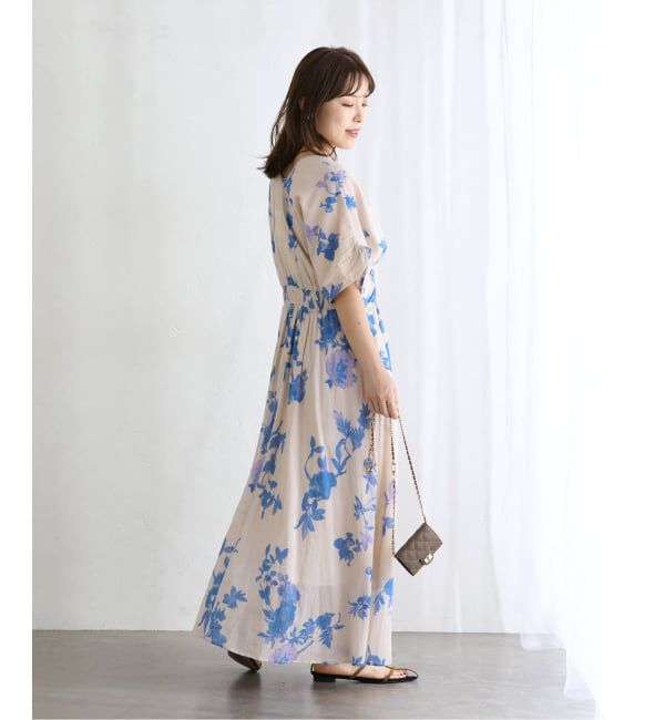  「《予約》【洗える】ne Quittez pas/ヌキテパ　別注ローズプリントドレス」|ワンピース|