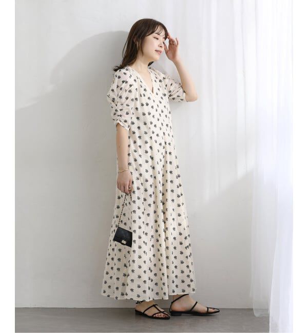  「《予約》【洗える】ne Quittez pas/ヌキテパ　コットンドビープリントドレス」|ワンピース|