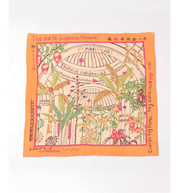  「manipuri/マニプリ コットンシルクストール トロピカルガーデン」|ストール|