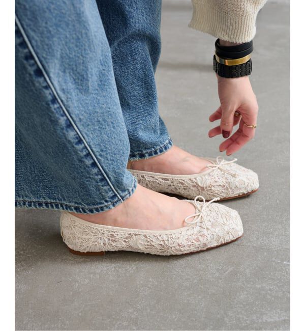  「スクエアソフトレースバレエ」|バレエシューズ|ナチュラル