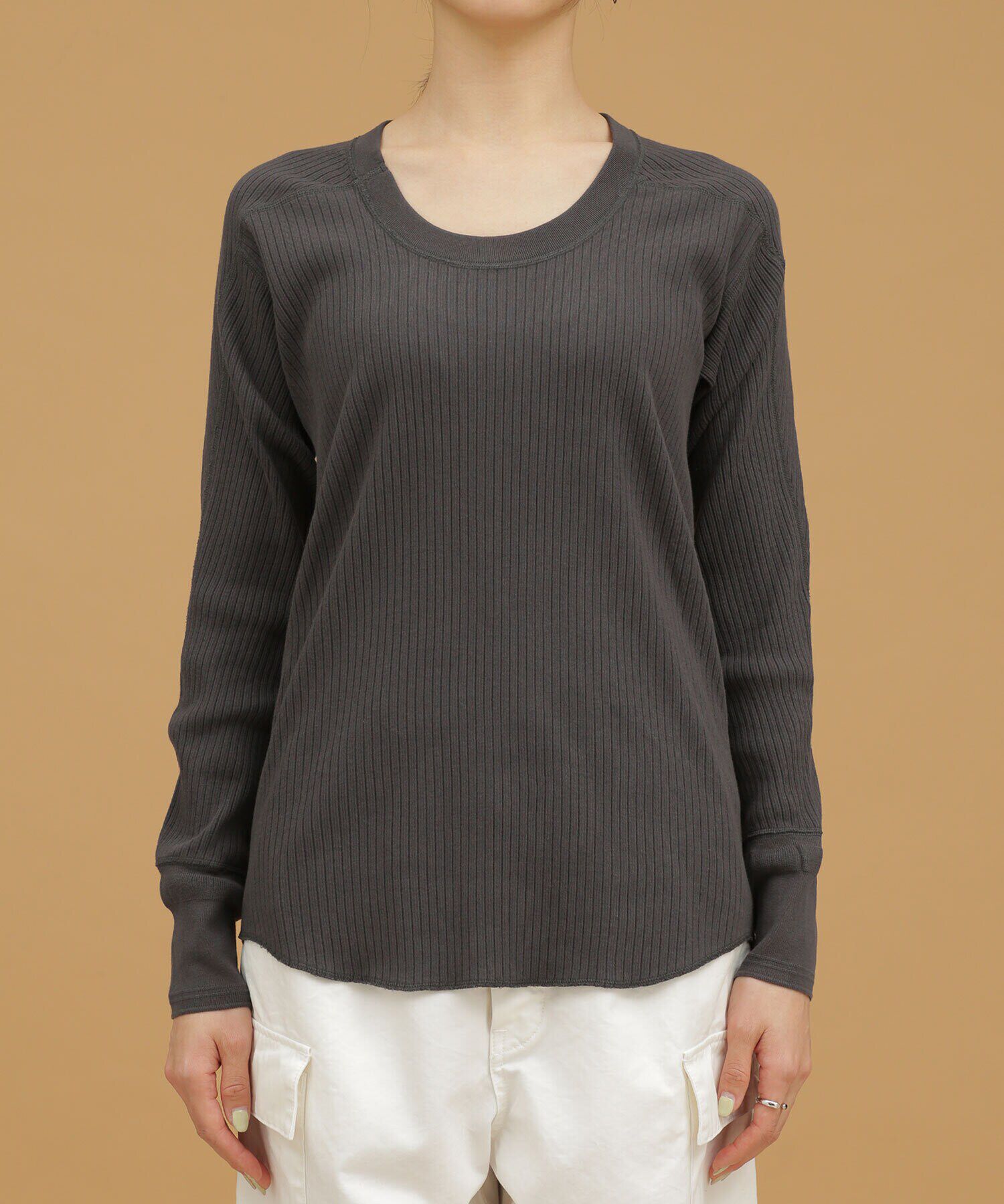 nano･universe「MEYAME/オブロングネックリブプルオーバー 長袖」|Tシャツ・カットソー|