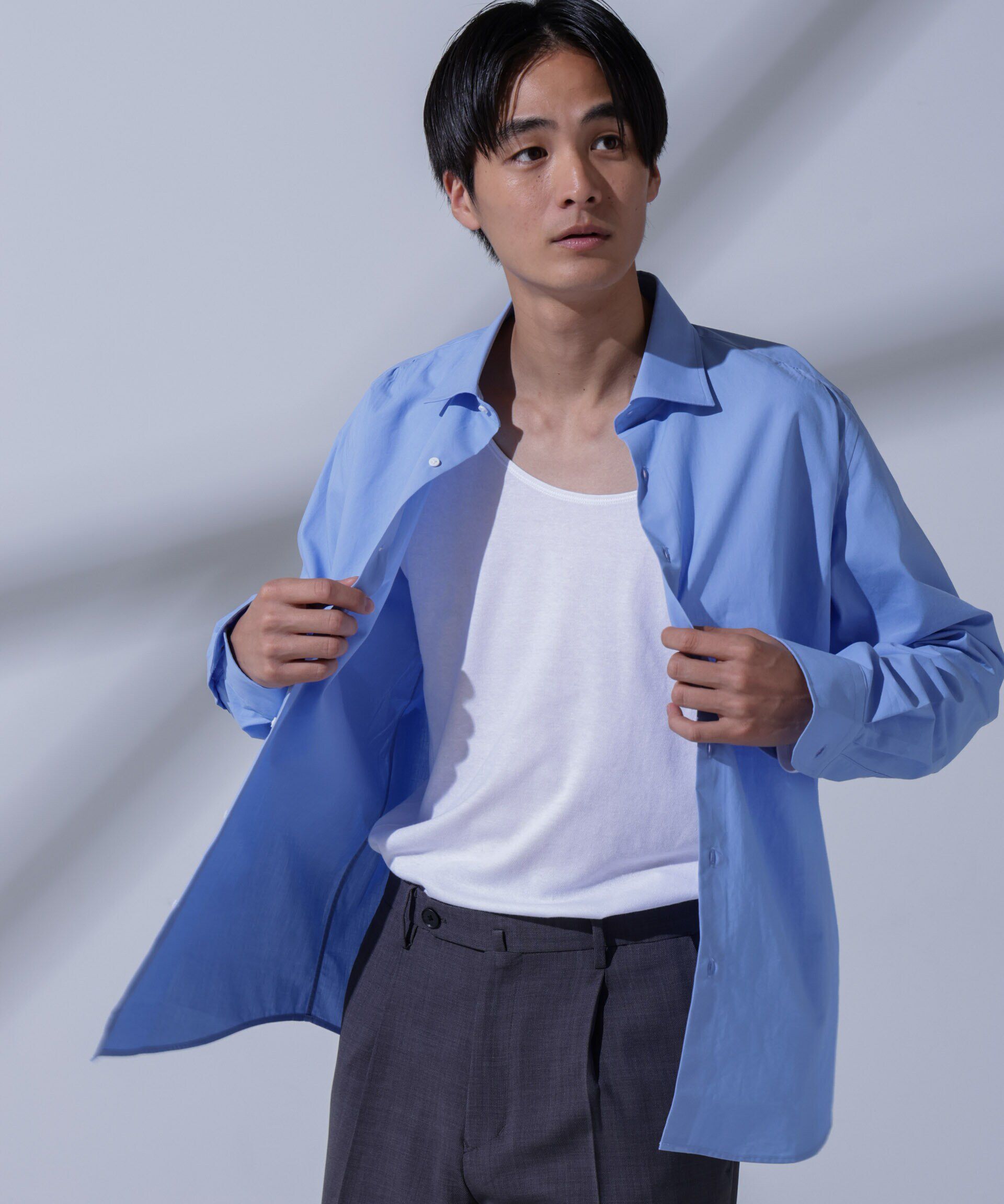 nano･universe「Anti Soaked(R)Plus インナーTシャツ 長袖」|Tシャツ・カットソー|ホワイト