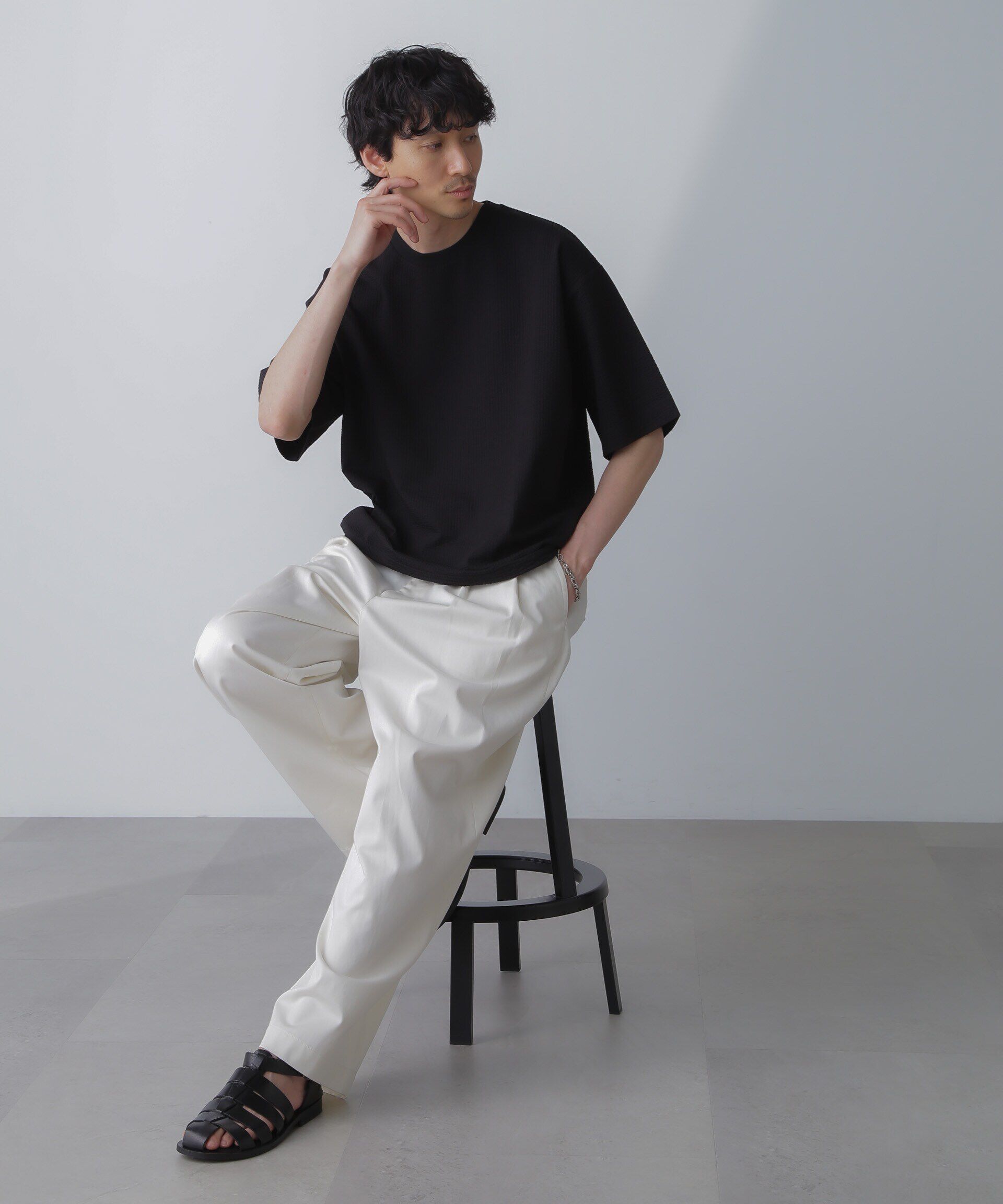 nano･universe「シルケットサッカーワイドTシャツ 半袖」|Tシャツ・カットソー|