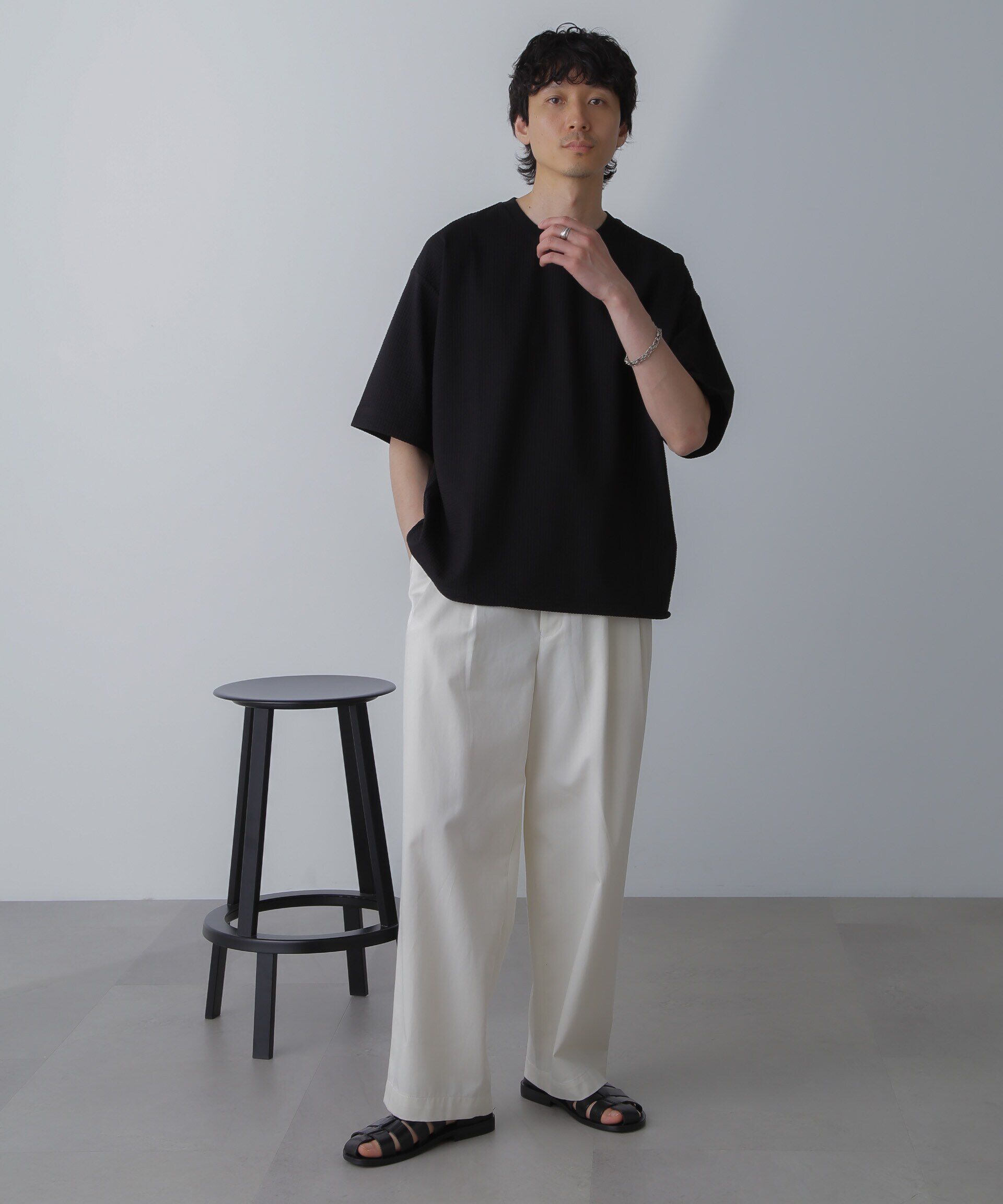 nano･universe「シルケットサッカーワイドTシャツ 半袖」|Tシャツ・カットソー|