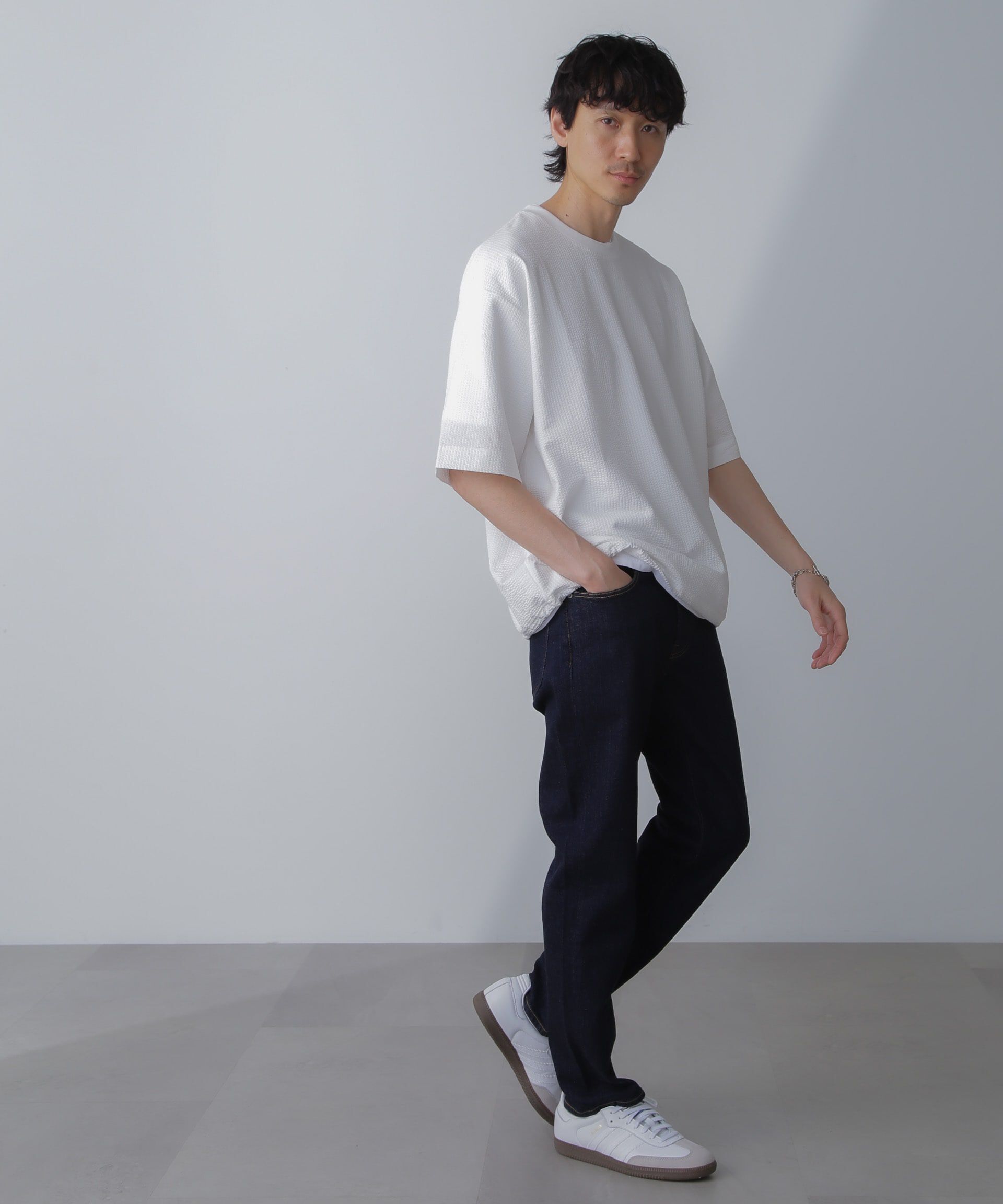 nano･universe「シルケットサッカーワイドTシャツ 半袖」|Tシャツ・カットソー|