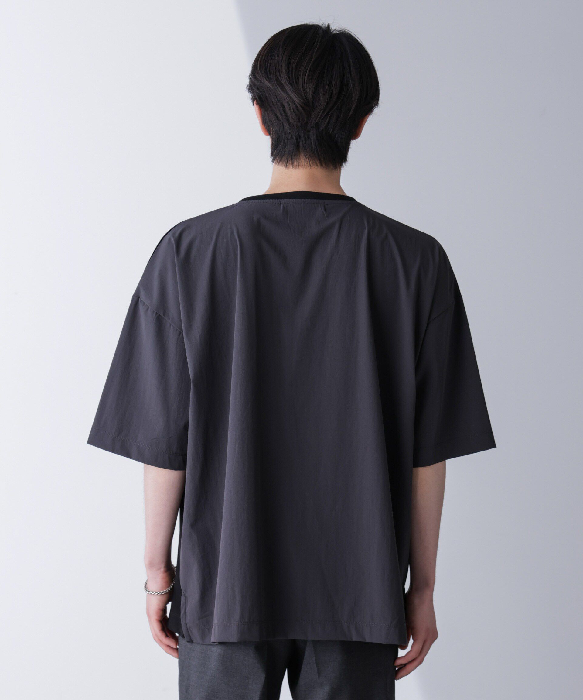 nano･universe「袖切り替えビッグＴシャツ 半袖」|Tシャツ・カットソー|