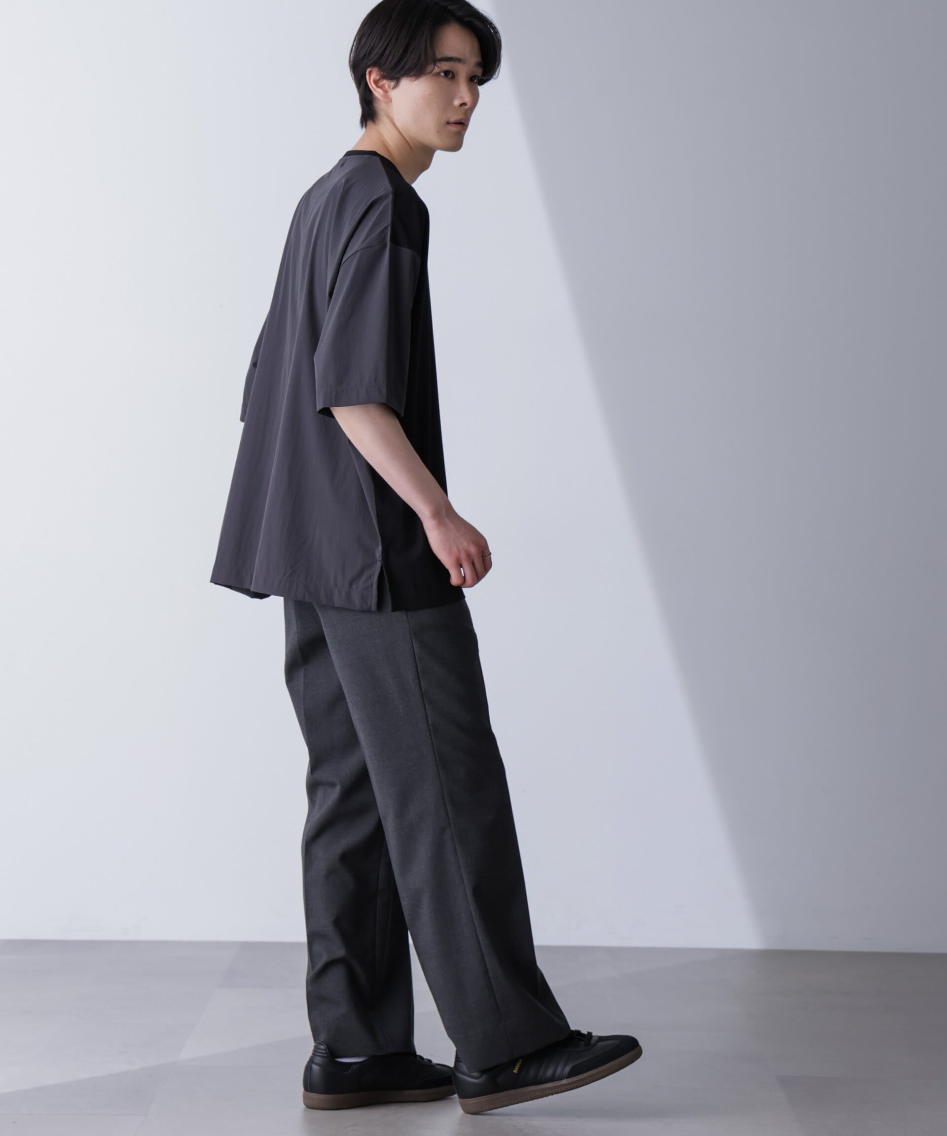 nano･universe「袖切り替えビッグＴシャツ 半袖」|Tシャツ・カットソー|