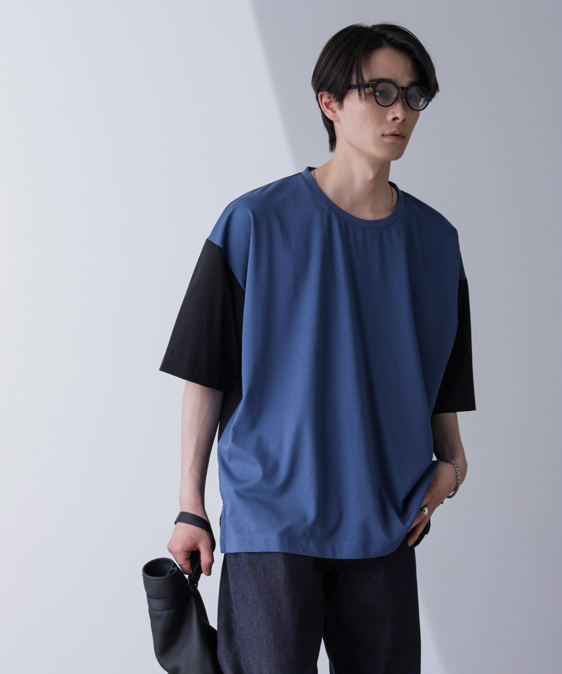 nano･universe「袖切り替えビッグＴシャツ 半袖」|Tシャツ・カットソー|