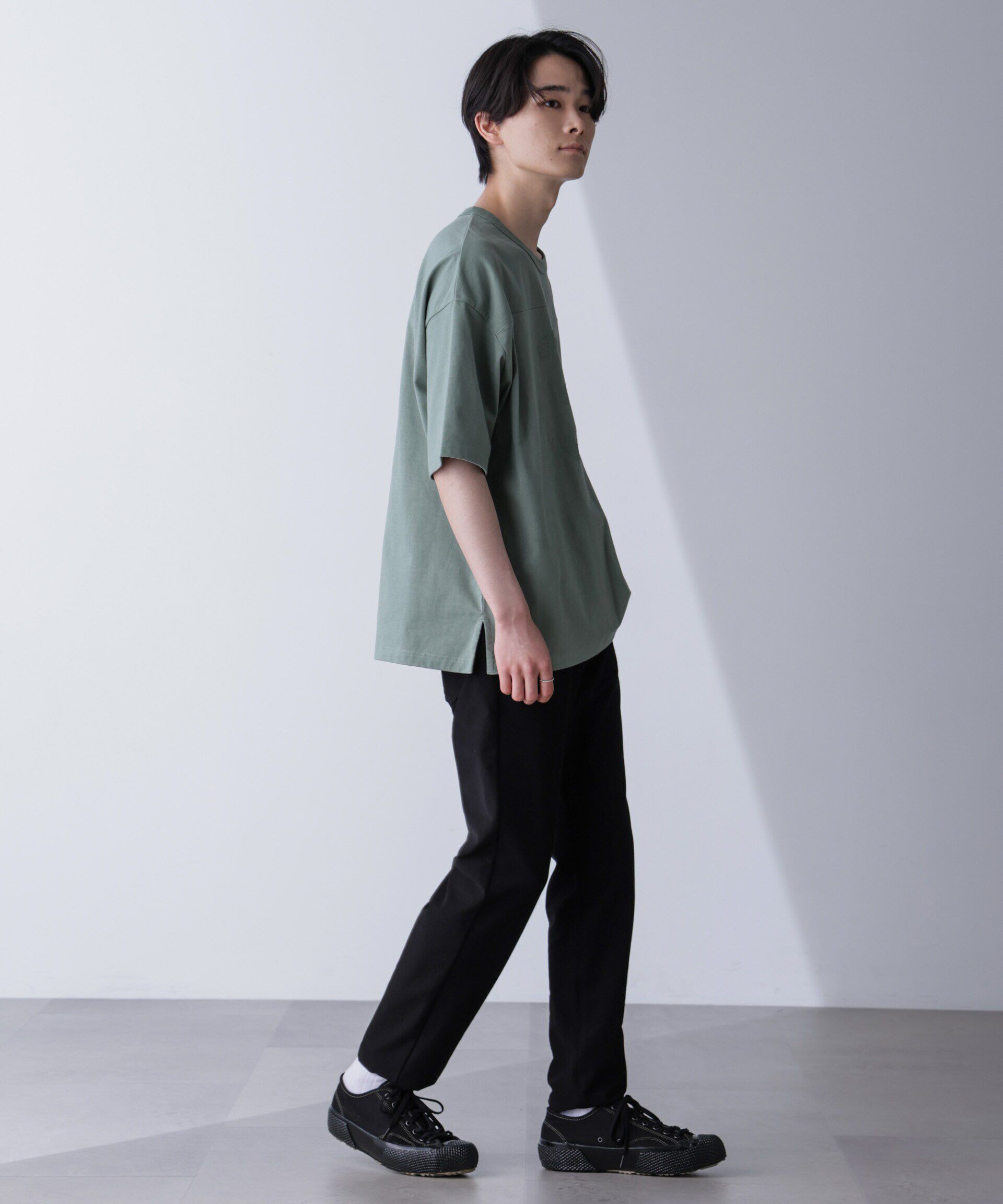 nano･universe「シャドープリントフットボールTシャツ 半袖」|Tシャツ・カットソー|