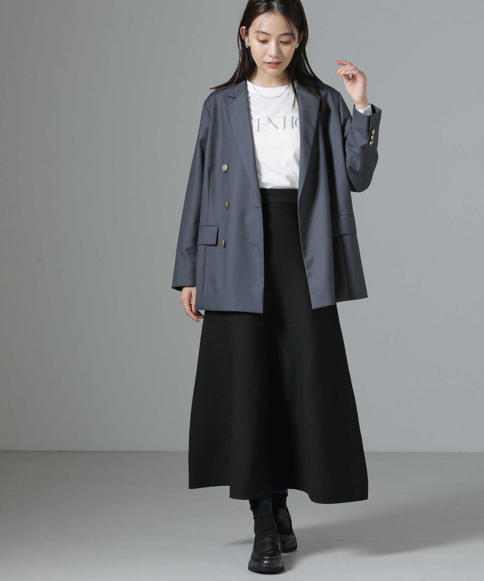 nano･universe「総針ニットフレアスカート(セットアップ可)」|スカート|