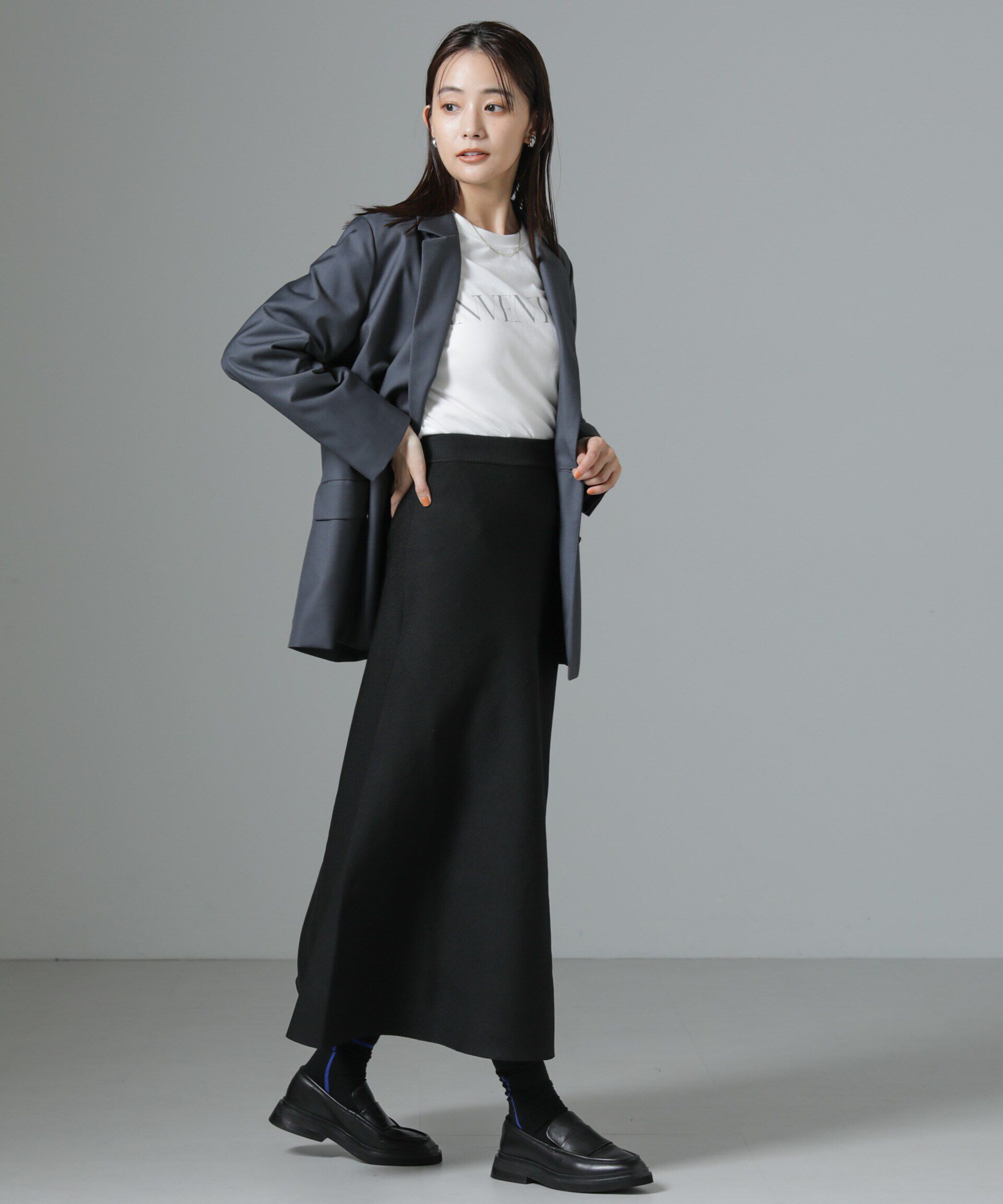 nano･universe「総針ニットフレアスカート(セットアップ可)」|スカート|