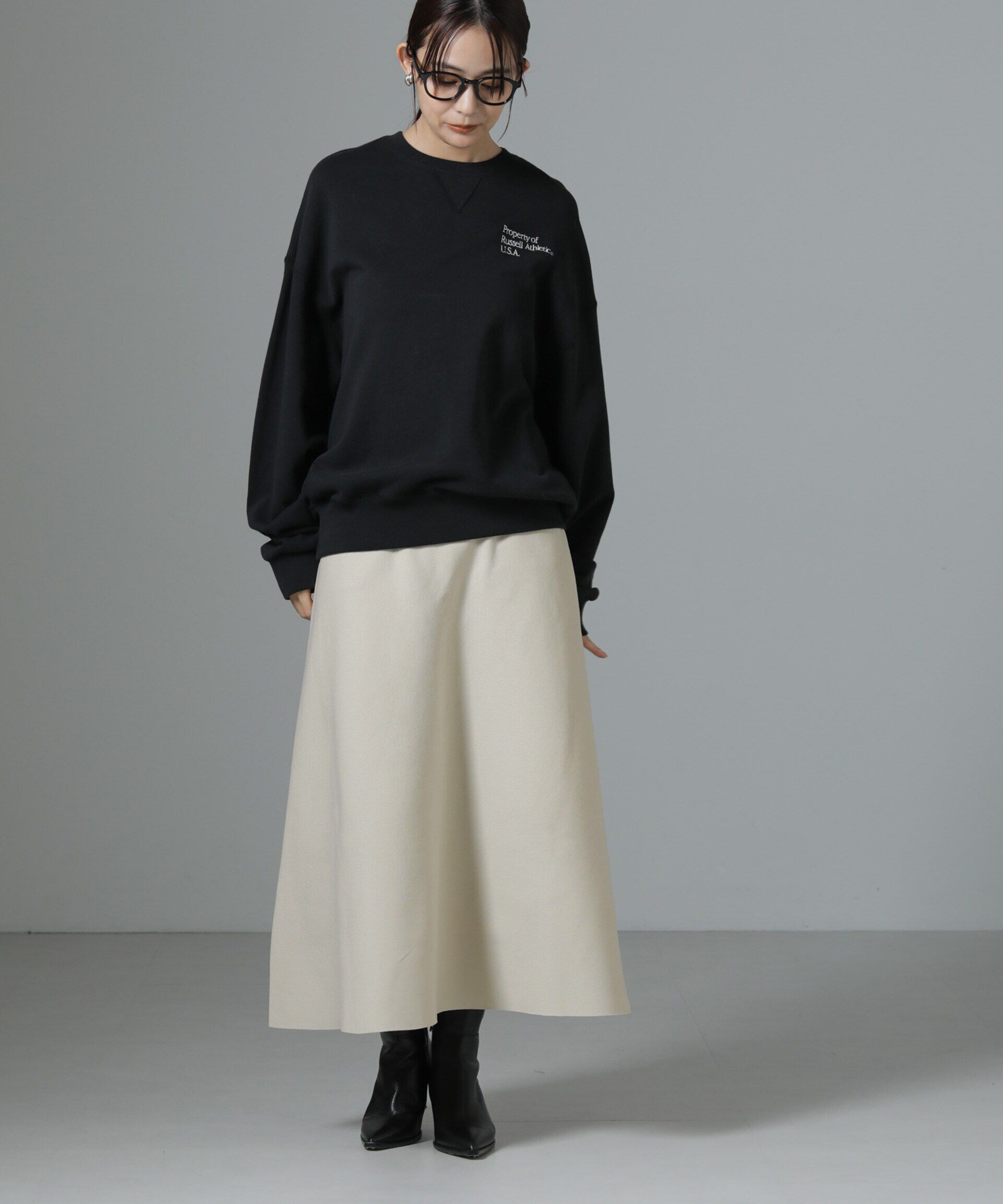 nano･universe「総針ニットフレアスカート(セットアップ可)」|スカート|