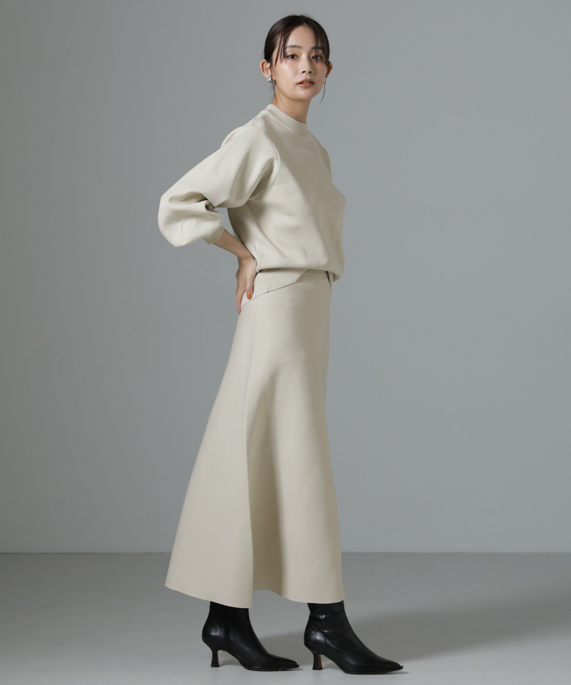 nano･universe「総針ニットフレアスカート(セットアップ可)」|スカート|