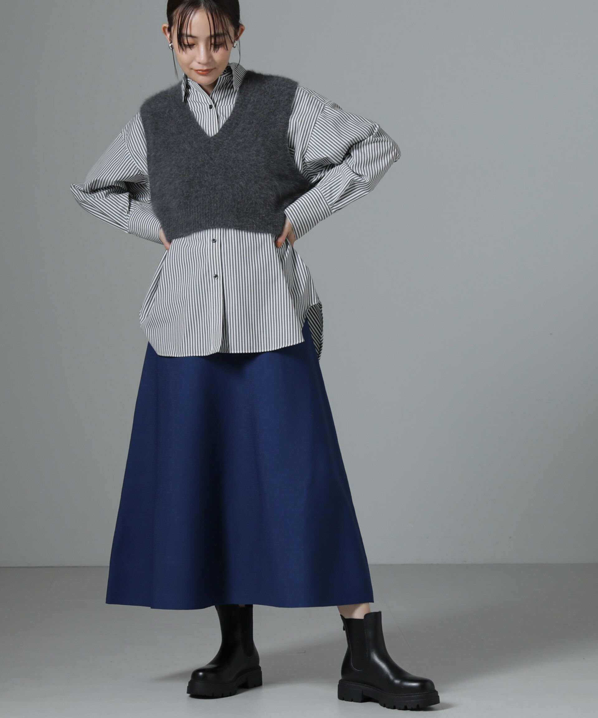 nano･universe「総針ニットフレアスカート(セットアップ可)」|スカート|