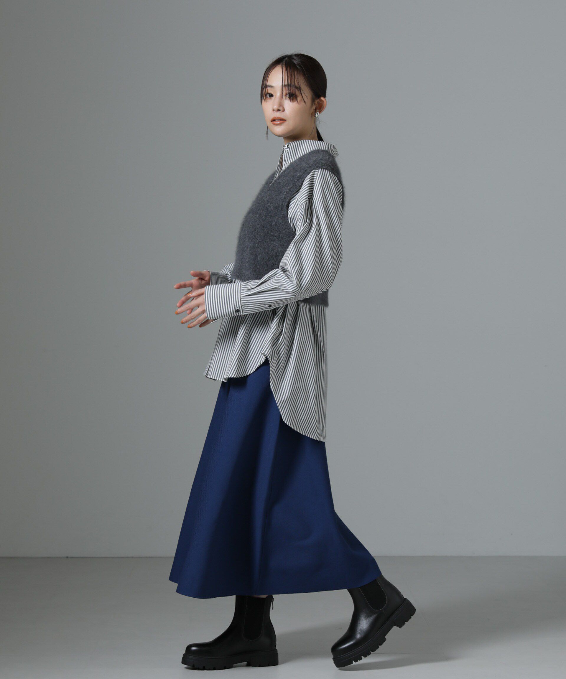 nano･universe「総針ニットフレアスカート(セットアップ可)」|スカート|