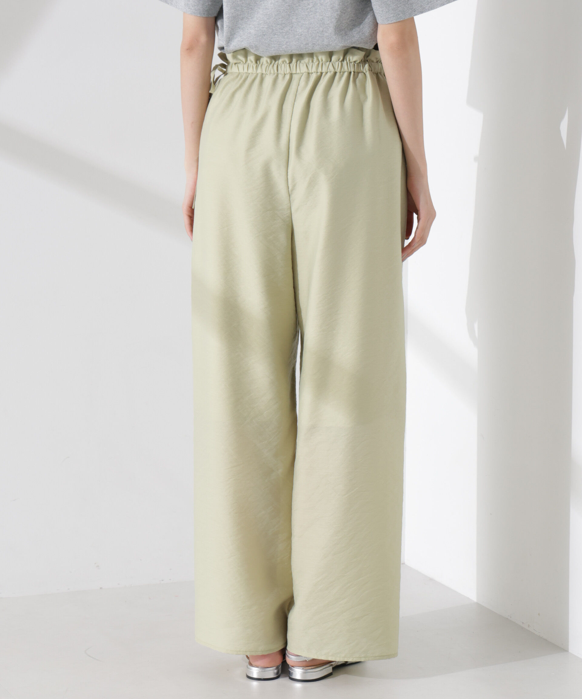 nano･universe「フリルワイドイージーパンツ（セットアップ可）」|チノ|