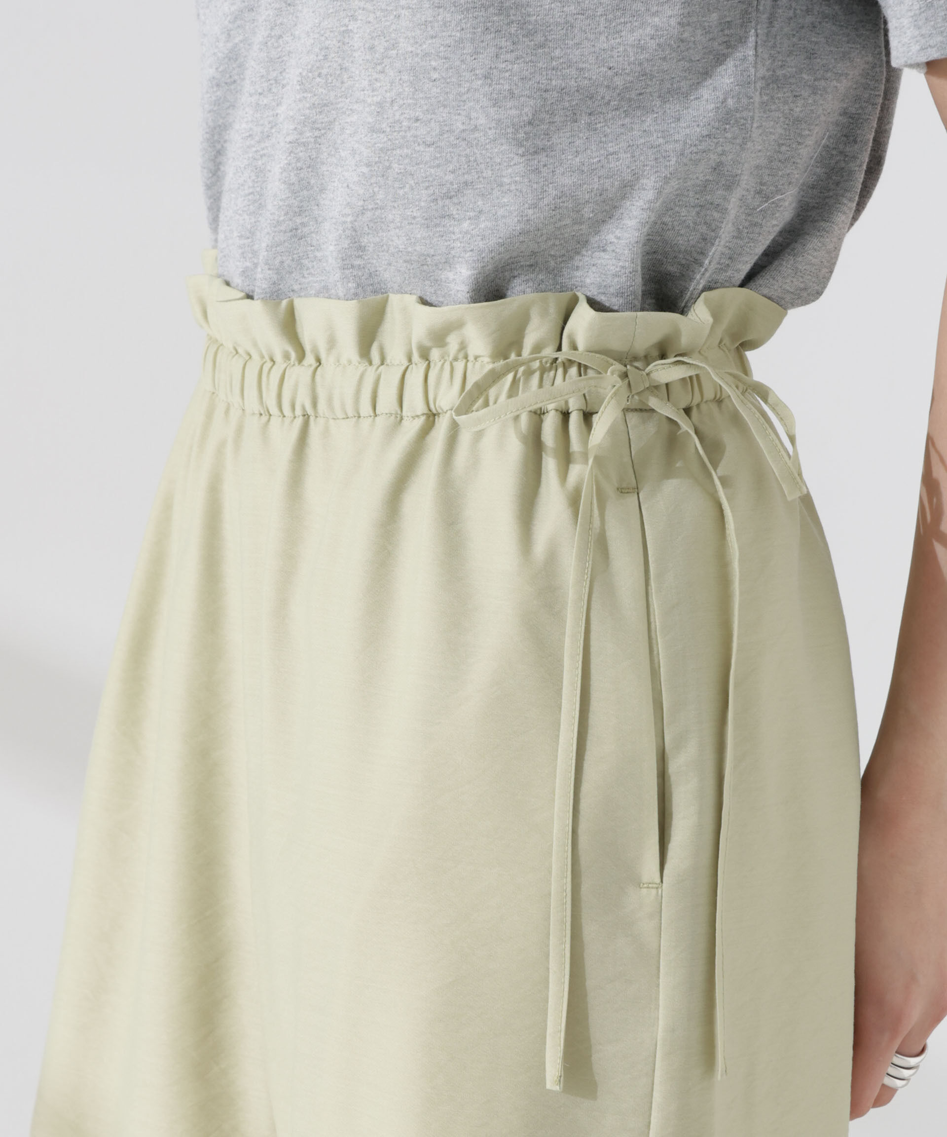 nano･universe「フリルワイドイージーパンツ（セットアップ可）」|チノ|