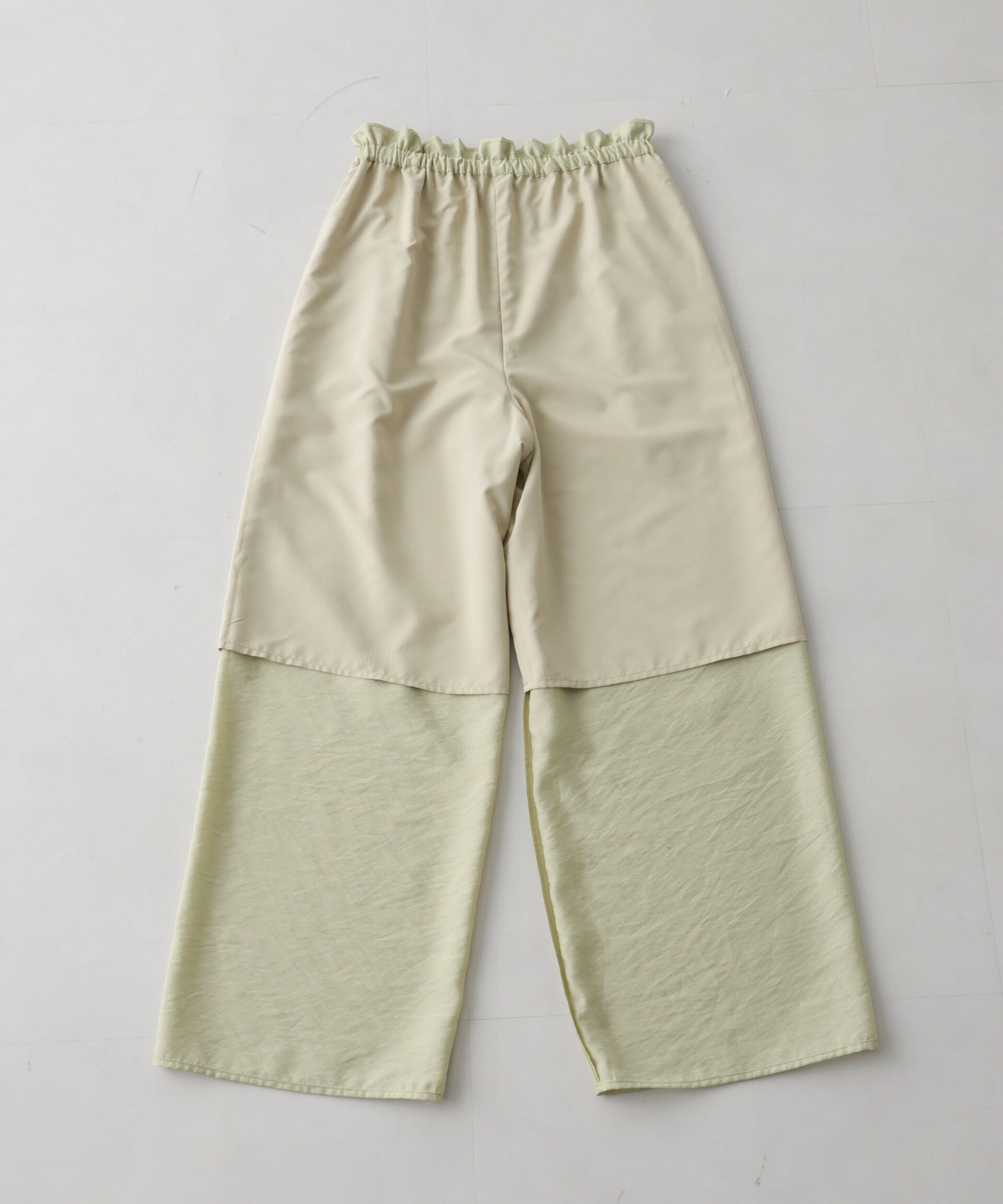 nano･universe「フリルワイドイージーパンツ（セットアップ可）」|チノ|