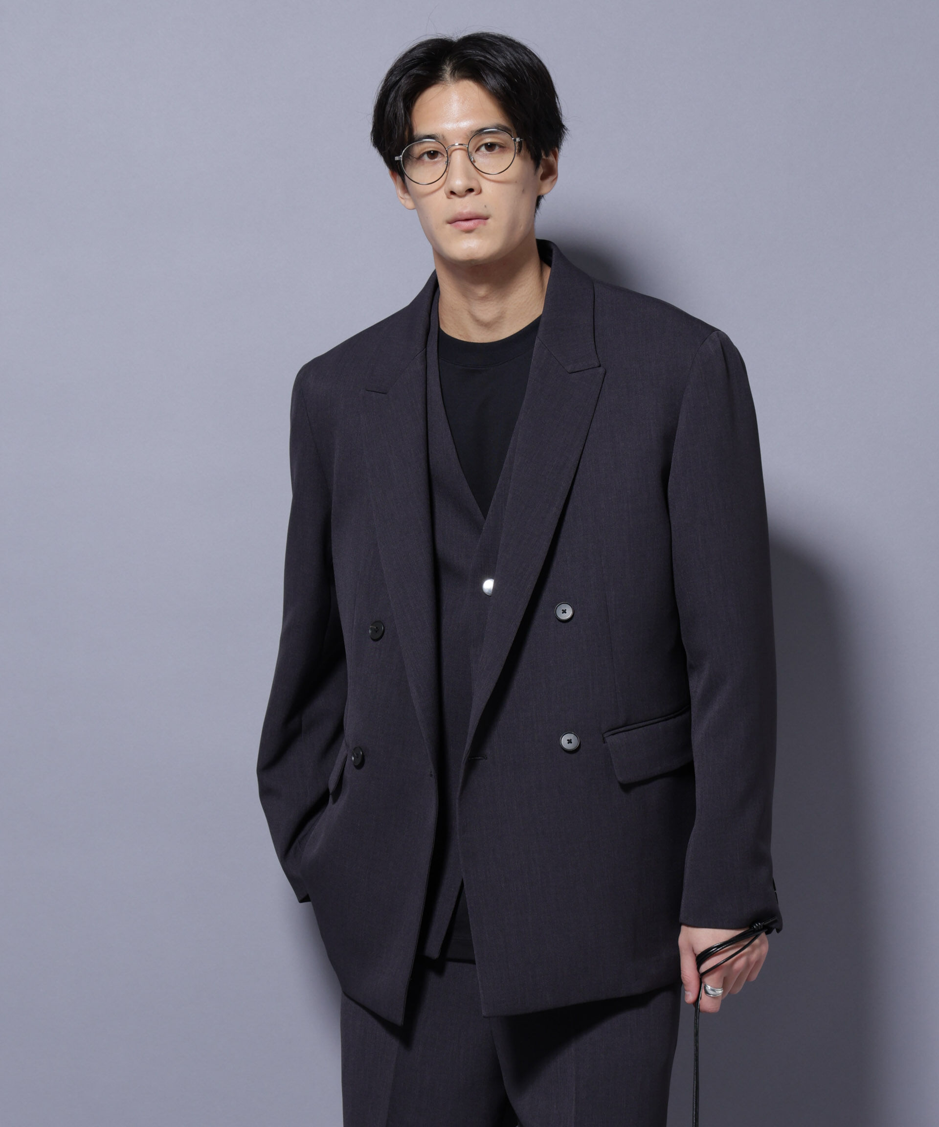 nano･universe「Reflax(R) ダブルクロスウェザーダブルブレストジャケット(セットアップ可)」|テーラードジャケット|