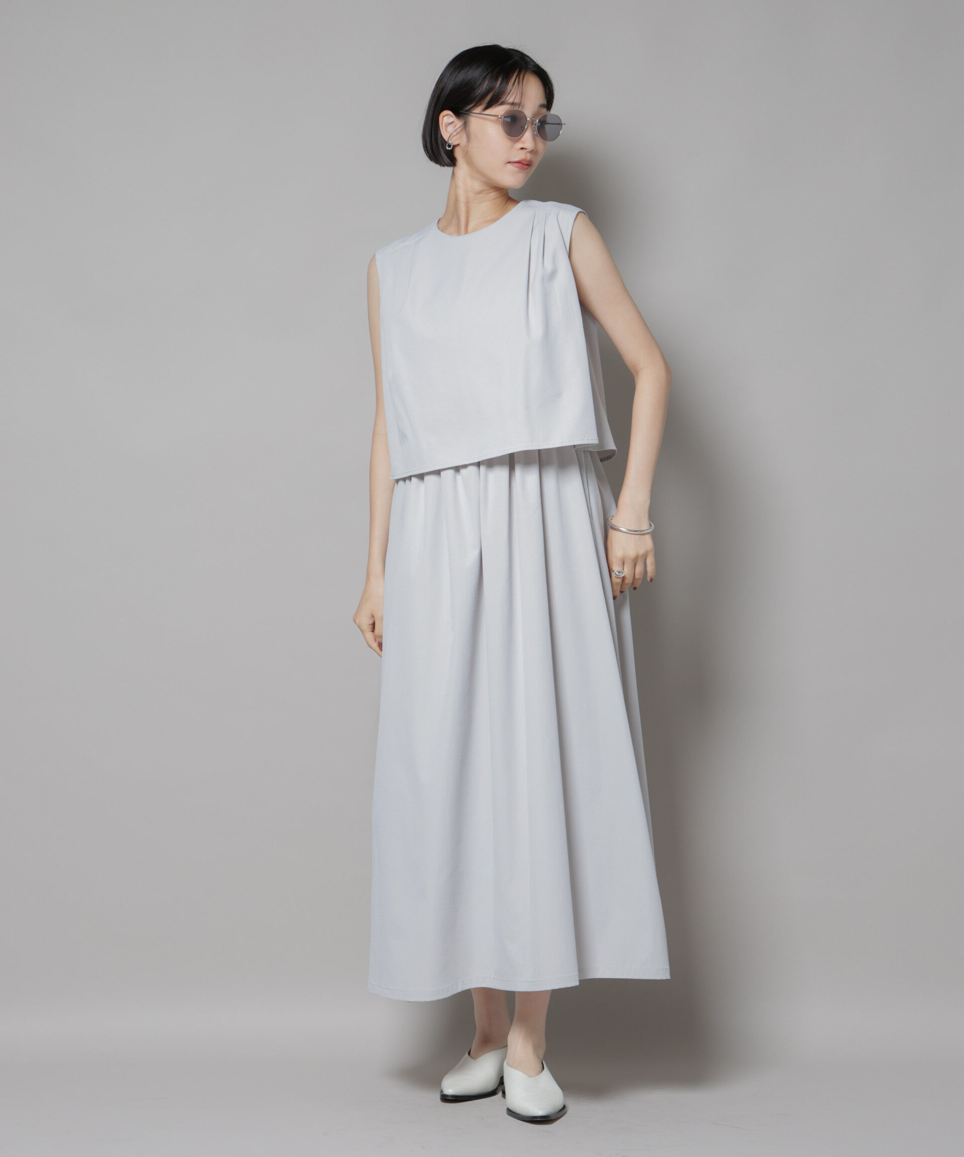 nano･universe「セットアップ風ノースリーブワンピース」|ワンピース|