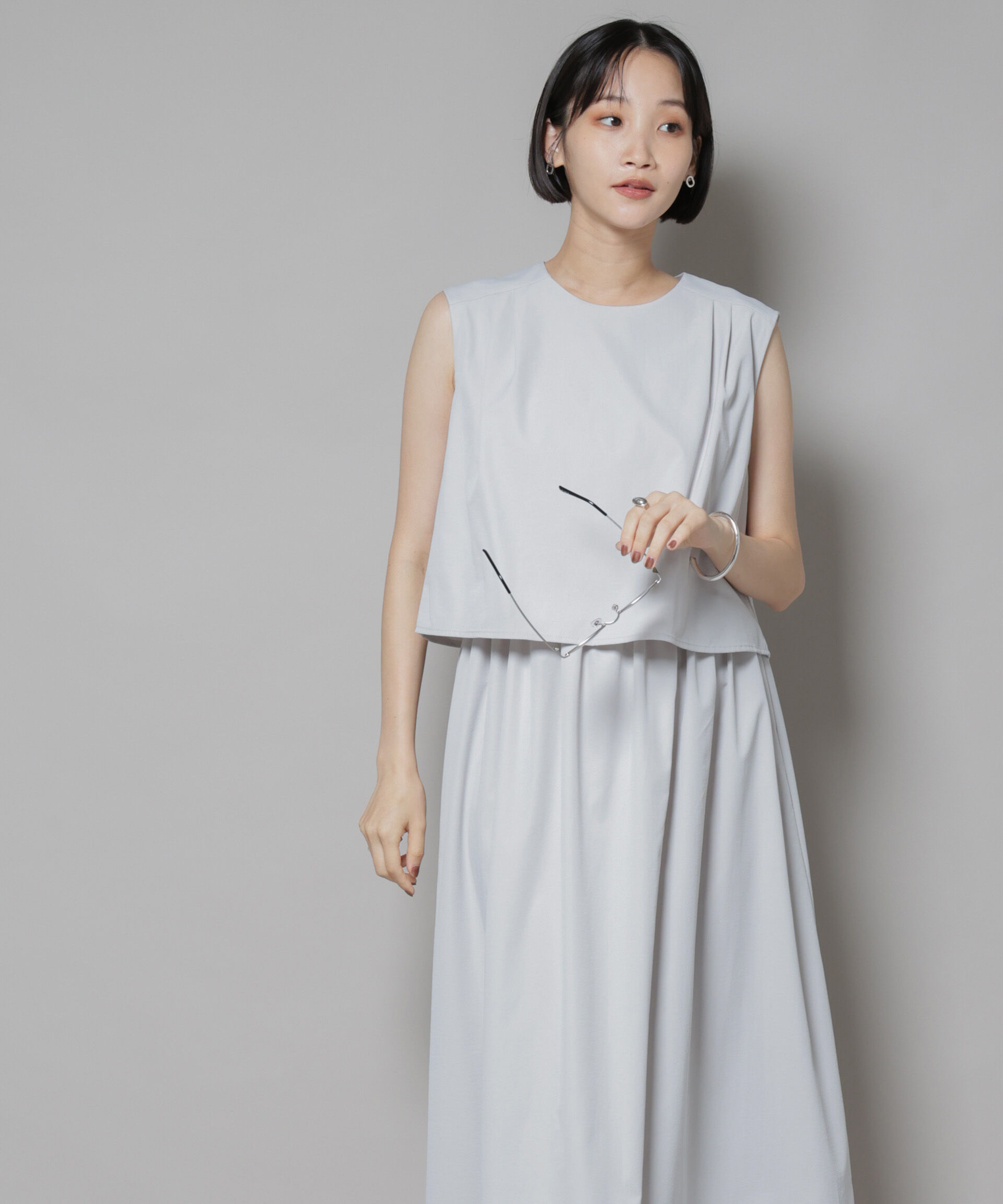 nano･universe「セットアップ風ノースリーブワンピース」|ワンピース|