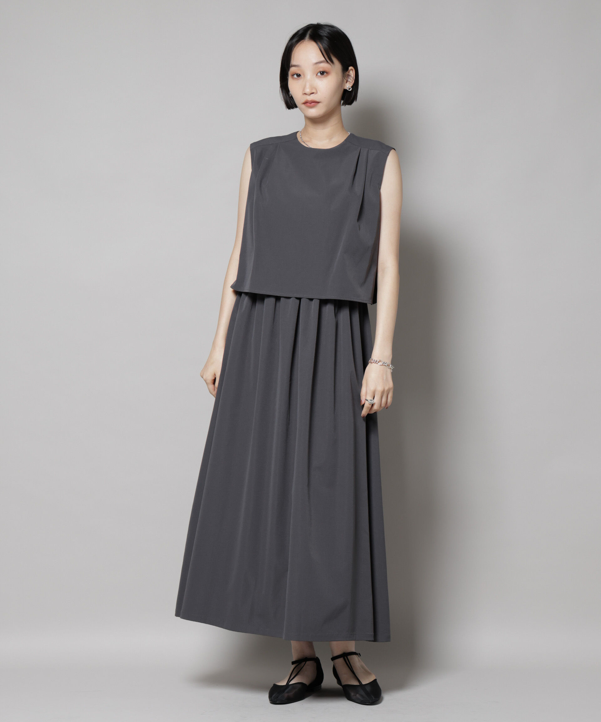 nano･universe「セットアップ風ノースリーブワンピース」|ワンピース|